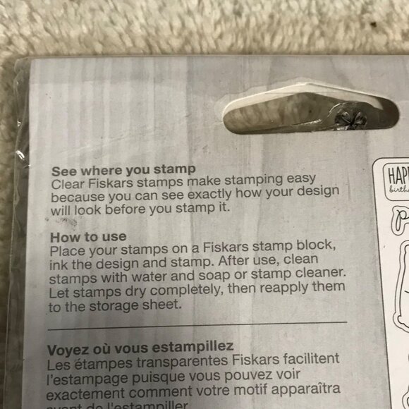 Fiskars Clear Stamps Set With Animal & Celebration Themes For Crafting - Picture 5 of 7